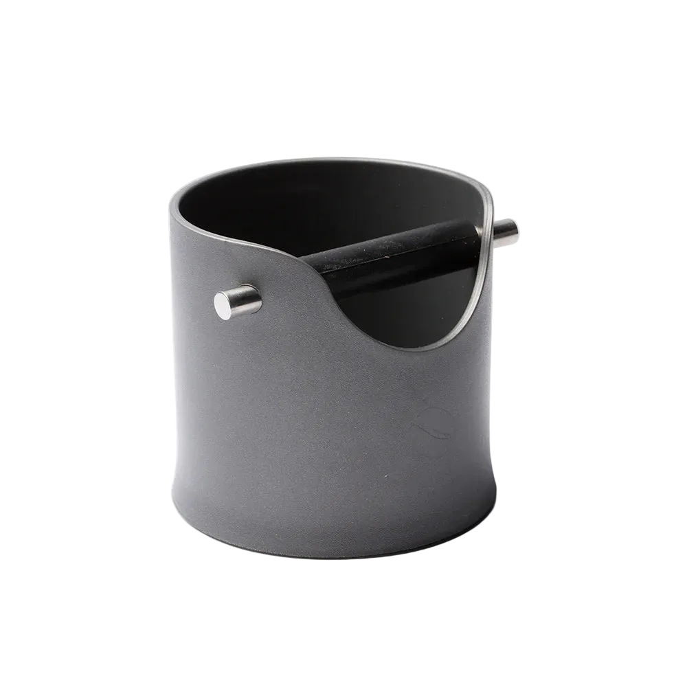 Crema Pro Coffee Knock Bin Grey on clear background