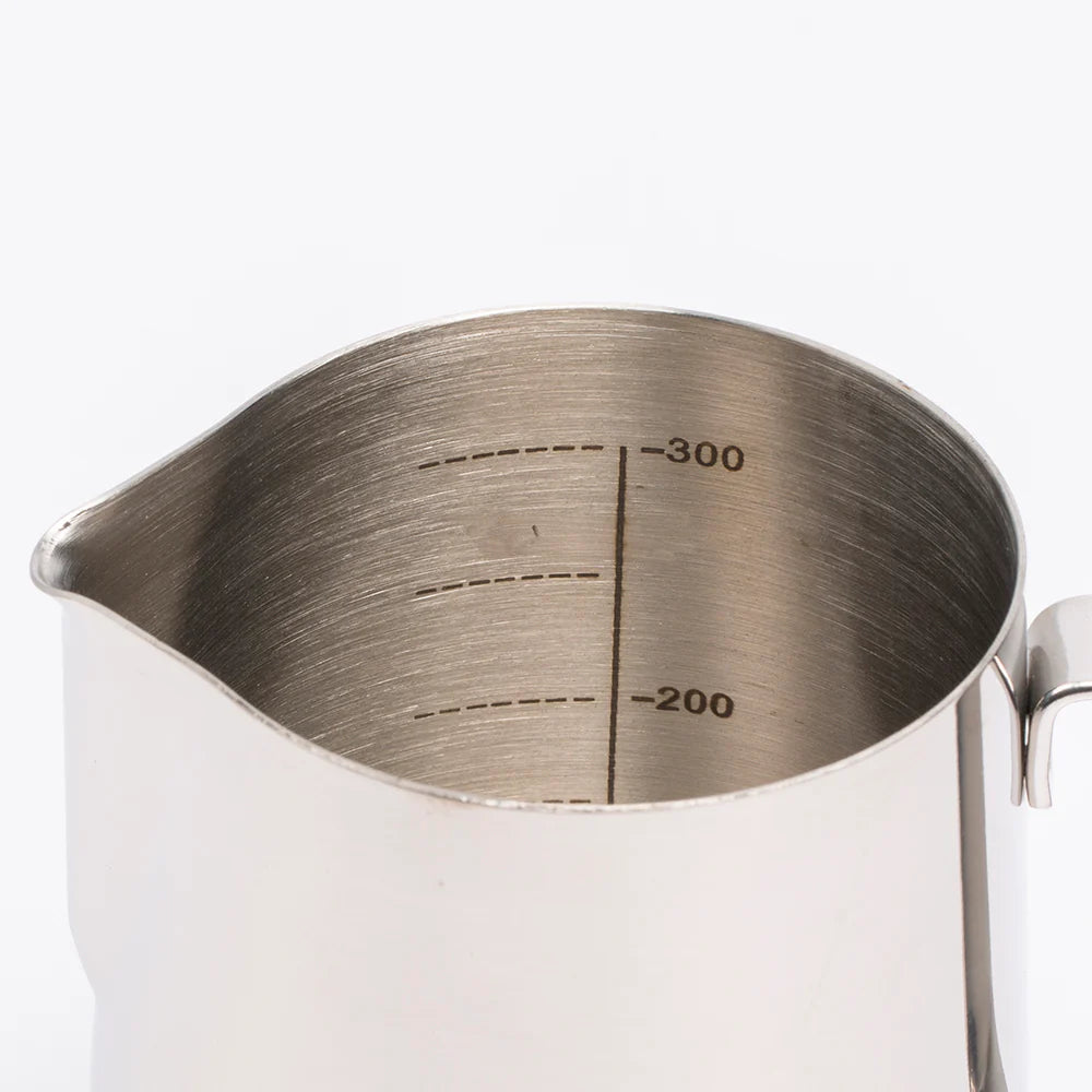 350ml Metallic pitcher with measurement markings on a white background