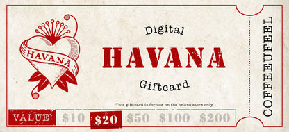 Havana Coffee Online Gift Card