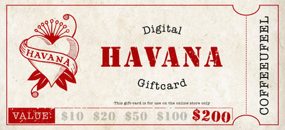 Havana Coffee Online Gift Card